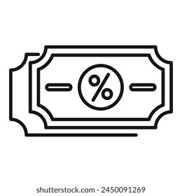 Discount card icon outline vector. Online store sale. Customer refund cash credit