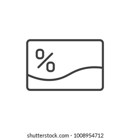 Discount card line icon.