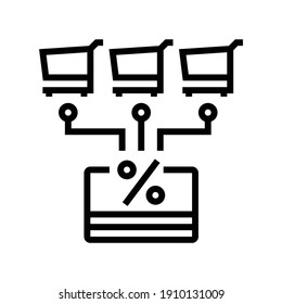 Discount-Card-Symbol-Vektorgrafik. Discount-Kartenzeichen. isoliertes Kontursymbol