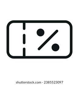 Discount card outline vector icon, linear style sign isolated on white background. Editable stroke design