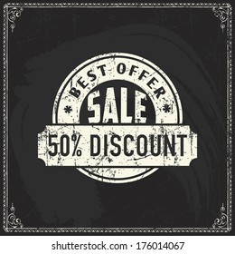 discount card shop placard design elements of sale discount chalk lettering text label on blackboard texture background pattern discount card shop placard texture sign creative flag offset printing wr