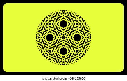 discount card template. Cut out cards with lace pattern. Modern geometric card for laser cutting. Vector illustration.