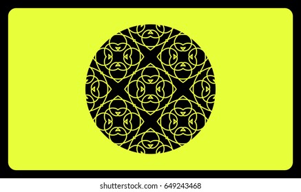 discount card template. Cut out cards with lace pattern. Modern geometric card for laser cutting. Vector illustration.