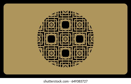 discount card template. Cut out cards with lace pattern. Modern geometric card for laser cutting. Vector illustration.