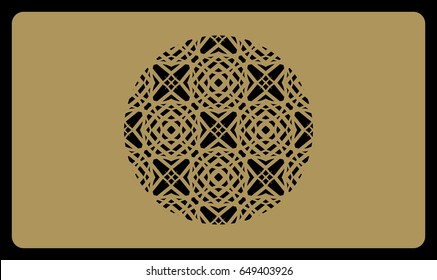 discount card template. Cut out cards with lace pattern. Modern geometric card for laser cutting. Vector illustration.