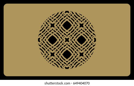 discount card template. Cut out cards with lace pattern. Modern geometric card for laser cutting. Vector illustration.