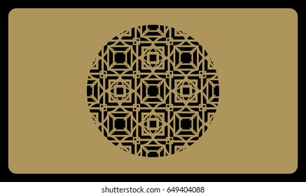 discount card template. Cut out cards with lace pattern. Modern geometric card for laser cutting. Vector illustration.