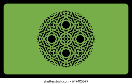 discount card template. Cut out cards with lace pattern. Modern geometric card for laser cutting. Vector illustration.
