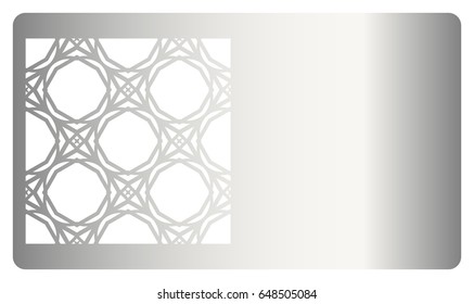 discount card template. Laser cutting, metal design. Modern geometric card for laser cutting. Vector illustration.