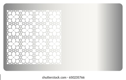 discount card template. Laser cutting, metal design. Modern geometric card for laser cutting. Vector illustration.