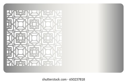 discount card template. Laser cutting, metal design. Modern geometric card for laser cutting. Vector illustration.