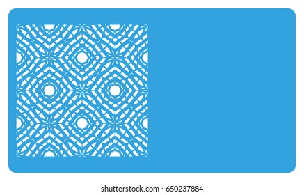 discount card template. Laser cutting, metal design. Modern geometric card for laser cutting. Vector illustration.