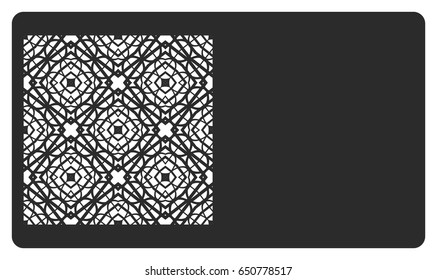 discount card template. Laser cutting, metal design. Modern geometric card for laser cutting. Vector illustration.