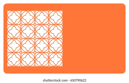 discount card template. Laser cutting, metal design. Modern geometric card for laser cutting. Vector illustration.