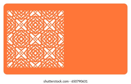 discount card template. Laser cutting, metal design. Modern geometric card for laser cutting. Vector illustration.
