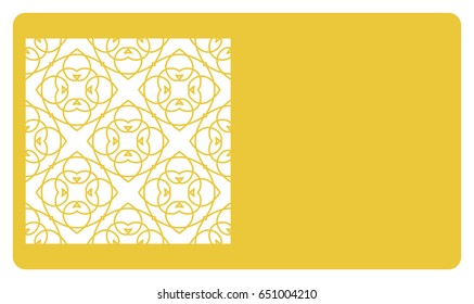 discount card template. Laser cutting, metal design. Modern geometric card for laser cutting. Vector illustration.