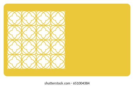 discount card template. Laser cutting, metal design. Modern geometric card for laser cutting. Vector illustration.