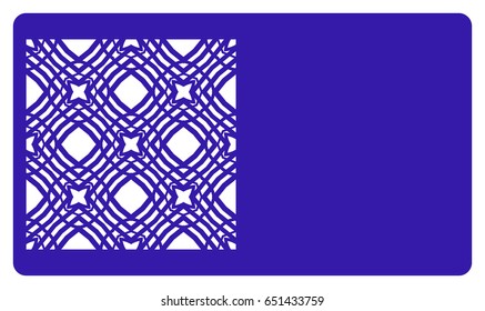 discount card template. Laser cutting, metal design. Modern geometric card for laser cutting. Vector illustration.