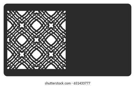 discount card template. Laser cutting, metal design. Modern geometric card for laser cutting. Vector illustration.