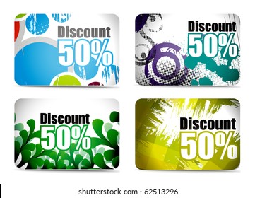 Discount card templates, vector illustration.
