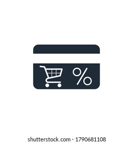 Discount card. Vector icon isolated on white background.