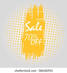Discount cards design with brush stroke. Can be used for social media sale website, poster, flyer, email, newsletter, ads, promotional material. Mobile banner template.