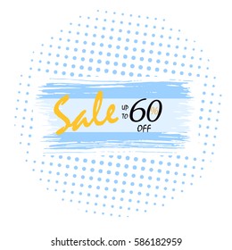 Discount cards design with brush stroke. Can be used for social media sale website, poster, flyer, email, newsletter, ads, promotional material. Mobile banner template.