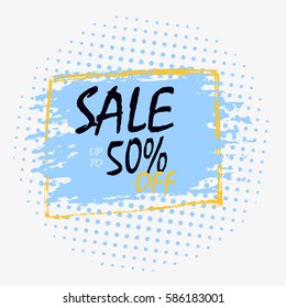 Discount cards design with brush stroke. Can be used for social media sale website, poster, flyer, email, newsletter, ads, promotional material. Mobile banner template.
