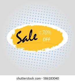 Discount cards design with brush stroke. Can be used for social media sale website, poster, flyer, email, newsletter, ads, promotional material. Mobile banner template.