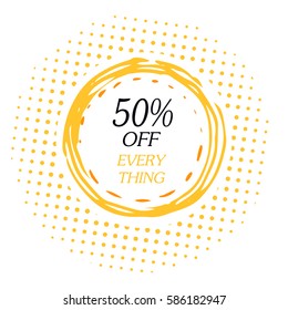 Discount cards design with circle. Can be used for social media sale website, poster, flyer, email, newsletter, ads, promotional material. Mobile banner template.
