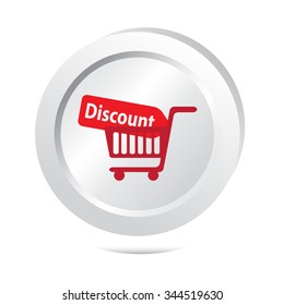 Discount and cart button icon vector illustration