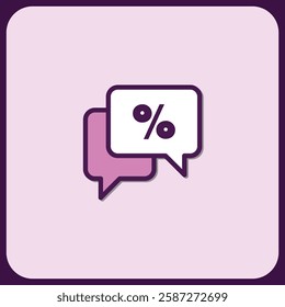Discount Chat Bubbles Icon Design Graphic