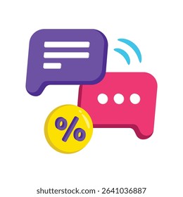 Discount Chat Vector style icon. Eps 10 file