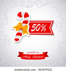 Discount Christmas with candy cane