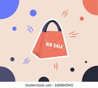 Discount Christmas Present Package. Abstract Art. Flat Art Illustration