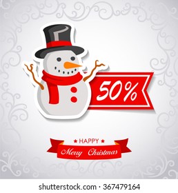 Discount Christmas with Snowman
