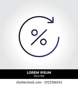 Discount circle line icon vector. Eps10 vector illustration.