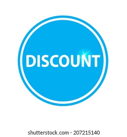 Discount circular icon blue on white background