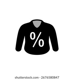 Icono de la ropa del descuento, estilo plano simple, Ilustración vectorial, símbolo, pictograma de la Plantilla del logotipo del diseño, para UI o UX aislado en blanco para el App móvil, editable