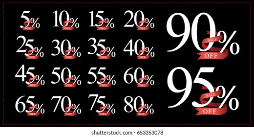 discount collection 5 10 15 20 25 30 35 40 45 50 55 60 65 70 75 80 90 95  percent of numbers vector