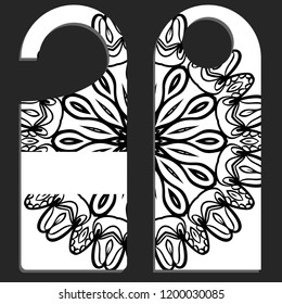 Discount color tag for sale promotion. Vector label template with mandala decoration.