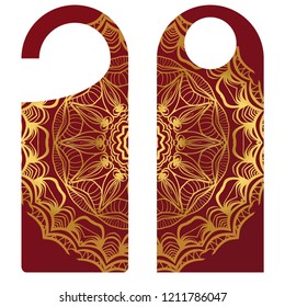 Discount color tag for sale promotion. Vector label template with mandala decoration.