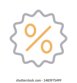 discount colour line vector icon