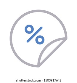 discount colour line vector icon