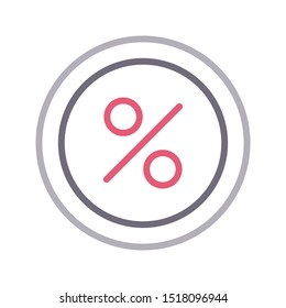 discount colour line vector icon