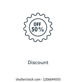 Discount concept line icon. Linear Discount concept outline symbol design. This simple element illustration can be used for web and mobile UI/UX.
