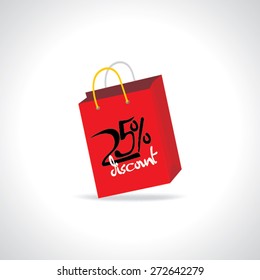 discount concept with shopping bag vector illustration