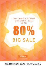 Discount Coupon 80% Off Sale. Best Price Promo Holiday Special Offer Banner. Discount Promotion Offer Ad. Vector Illustration Design Template. - Vektor