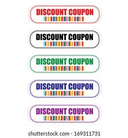Discount Coupon with barcode stickers. Vector