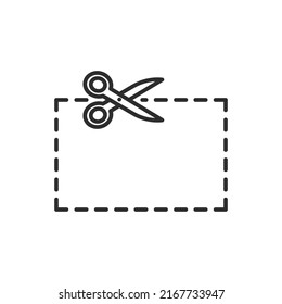 Discount Coupon Clipping Icon. High Quality Black Vector Illustration.